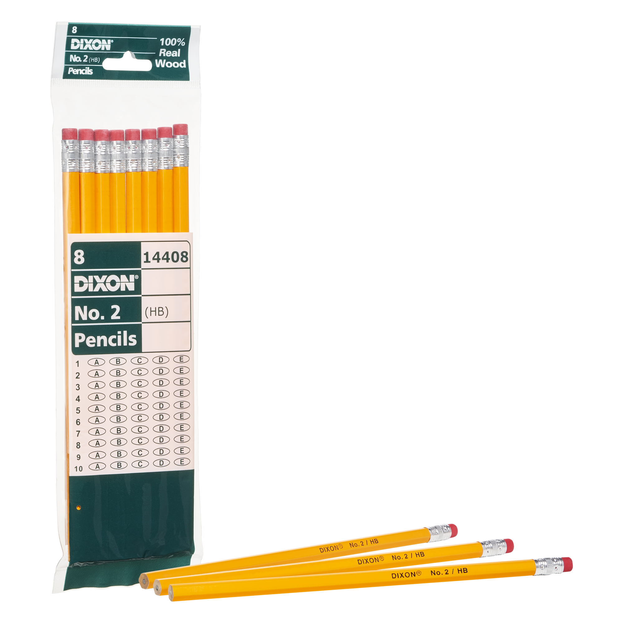 Black Core 8-Count 2 HB Soft Wood-Cased 2 Yellow Pencils 