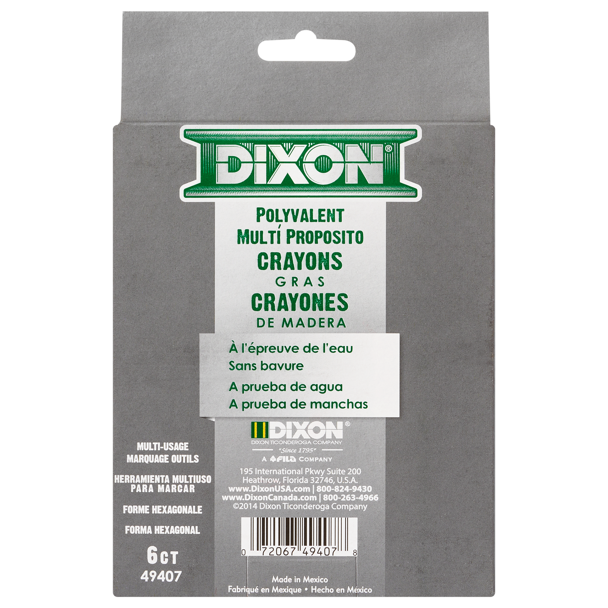 Dixon Ticonderoga 49300 Lumber Crayon, Purple, 1/2 in Dia