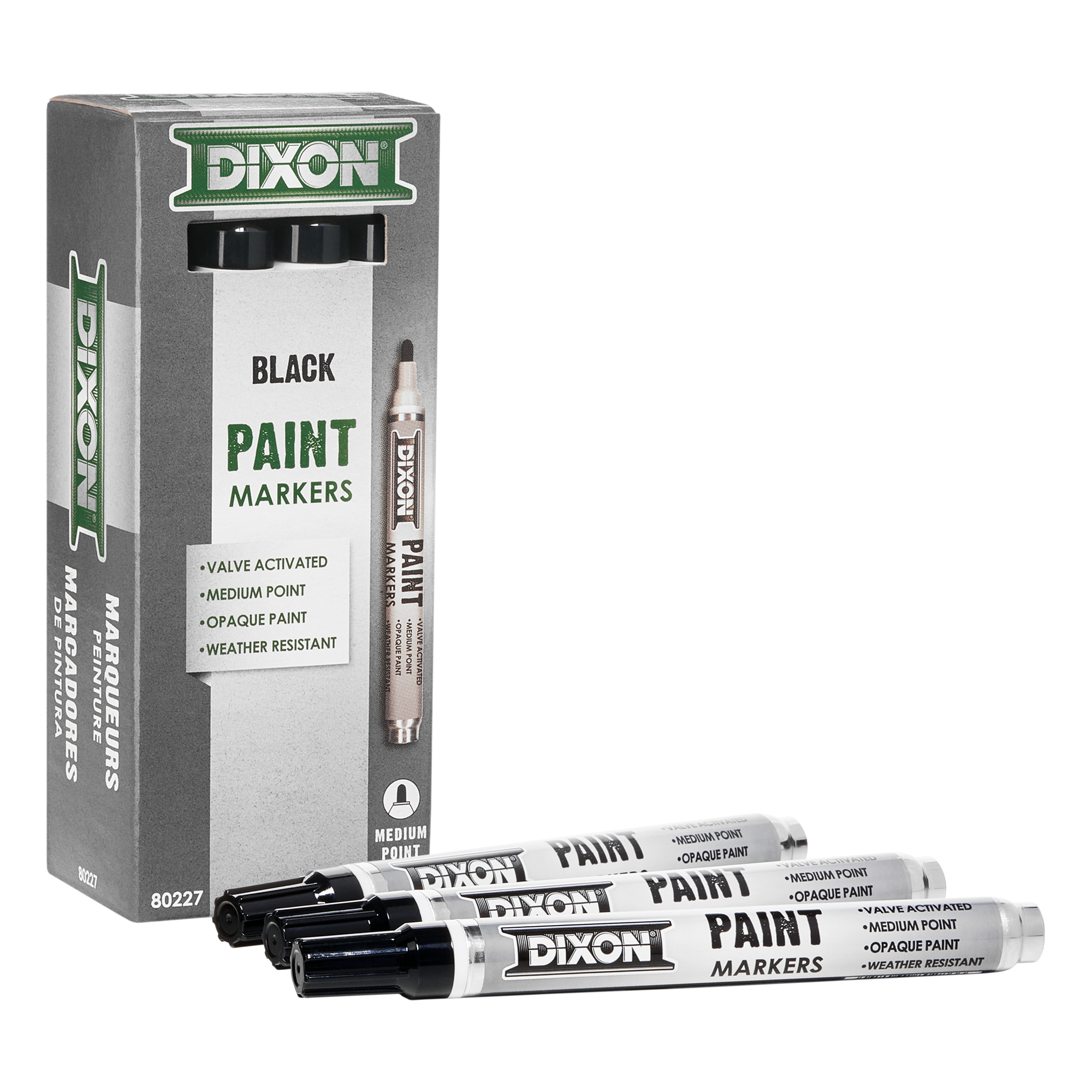 Dixon Industrial Phano China Markers, Black, 12 Count